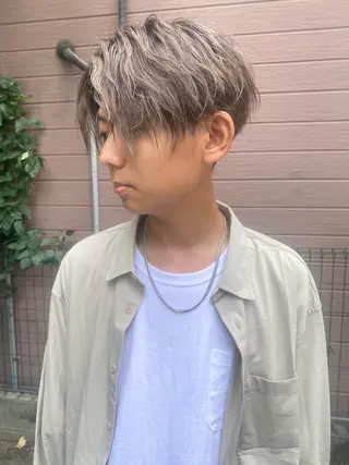 カラー メンズ ブロンド/ミックス カラー三毛猫Kaiのヘアスタイル