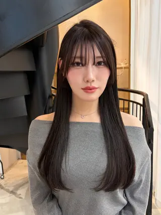 ロング カラー パーマ ヘアアレンジ 中顔面短縮カット🪽 レイヤー🥀コウヘイのヘアスタイル