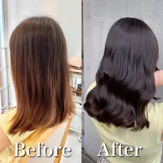 ミディアム カラー モテ前髪 タゴメ シンヤのヘアスタイル