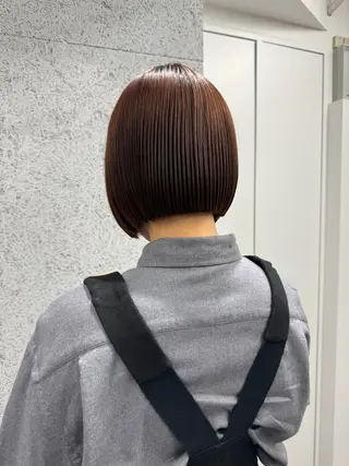 ミディアム ボブ/レイヤーカット 縮毛矯正/コウキ新宿のヘアスタイル