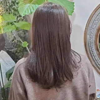 セミロング カラー 韓国風レイヤーカット 上手く丁寧早い/マツのヘアスタイル