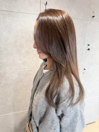 セミロング カラー 🤍透明感カラー🤍 三浦瑠璃のヘアスタイル