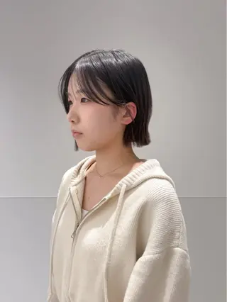 ショート カラー パーマ ヘアアレンジ メンズ 切りっぱなしヘアボブ ミディアムヘアRYOのヘアスタイル