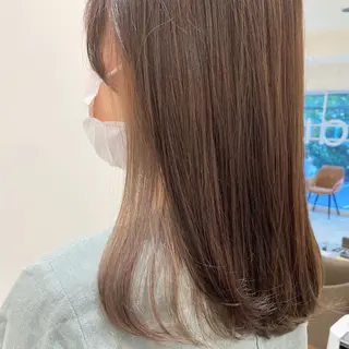 セミロング カラー レイヤーカット/ ハイライト　千咲季のヘアスタイル