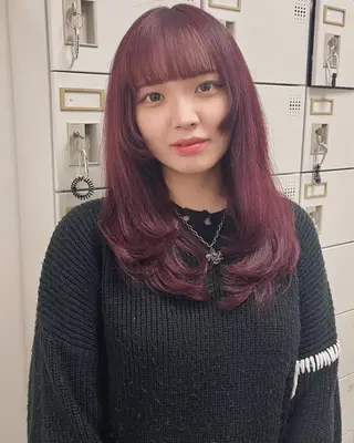 セミロング カラー ボブパーマ/縮毛矯正 /かわいい/せき🫧のヘアスタイル
