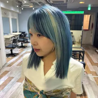 セミロング カラー 池袋×ハイトーン✨ Takeのヘアスタイル