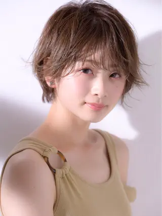 ショート カラー パーマ ヘアアレンジ 髪質改善/韓国風 レイヤー/田村祐樹のヘアスタイル