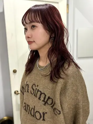 ミディアム カラー パーマ 松永 なつみのヘアスタイル