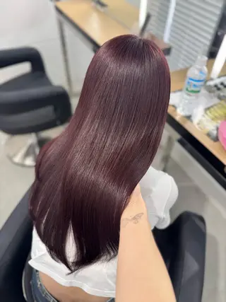 セミロング カラー ヘアアレンジ 🤍淡色ピンク&ラベ ンダーYUKI🤍のヘアスタイル