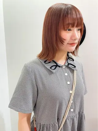 ミディアム カラー パーマ 💖美髪矯正💖 辻未侑のヘアスタイル