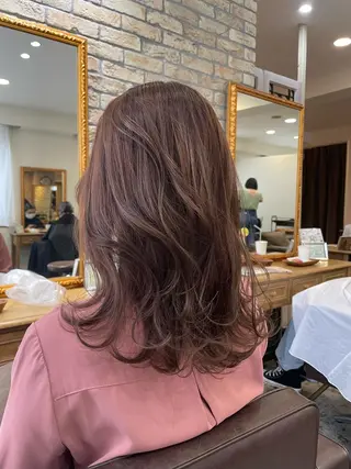 セミロング カラー ヘアアレンジ 髪質改善×レイヤー 🫧松野力也のヘアスタイル
