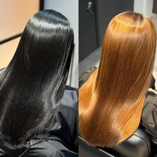 ロング パーマ 髪質改善Ⅰ透明感 艶カラーⅠたつやのヘアスタイル