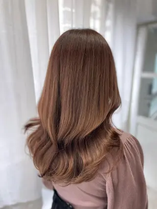 セミロング カラー 韓国ヘア🤍髪質改善 🇰🇷AKANEのヘアスタイル