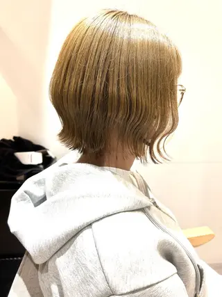 ミディアム カラー 似合わせボブ🫧 丸みショート藤本のヘアスタイル