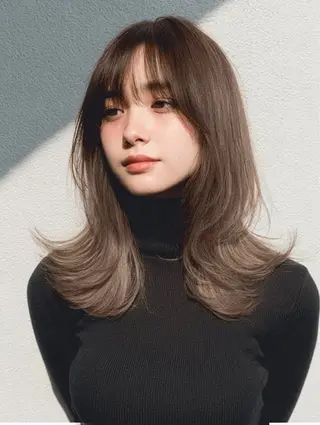 セミロング 絶対綺麗な暖色カラー 🎯あります✨増渕✨のヘアスタイル
