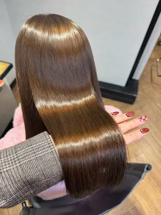 セミロング カラー Rena/韓国 /ワンホンヘアのヘアスタイル
