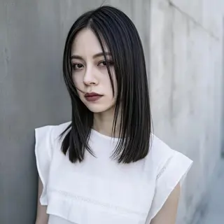 ミディアム ハイトーン/表参道 ミウのヘアスタイル