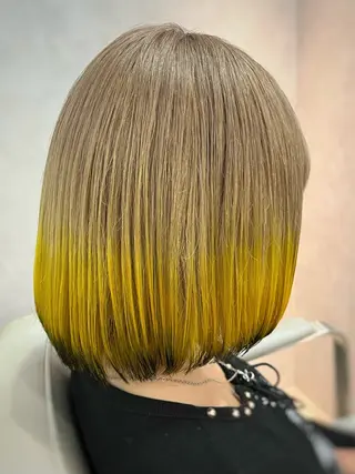 ミディアム カラー メンズツイスパ波巻き 橋本貴志ブリーチのヘアスタイル