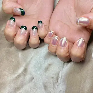 ミディアム カラー パーマ ヘアアレンジ メンズ キッズ ネイル マツエク・マツパ el. by Aoのネイルデザイン