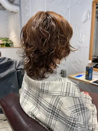 ミディアム パーマ レイヤー×初 パーマ|hinakoのヘアスタイル