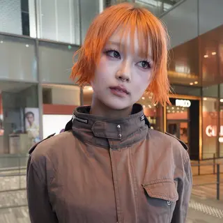 ショート カラー ヘアアレンジ MIYU/ケアブリ ーチカラー／デザインのヘアスタイル