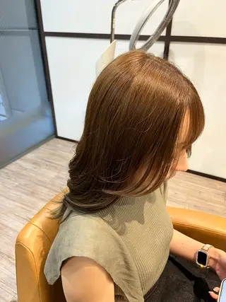 セミロング カラー ブリーチなしWカラー レイヤー/Rickyのヘアスタイル