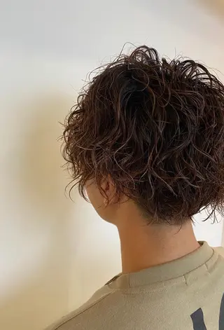 ショート カラー パーマ メンズ 新井啓介 宇都宮美容師のヘアスタイル