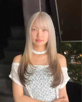 ロング カラー ブリーチ　ハイトーン 特化🌈フジタハルキのヘアスタイル