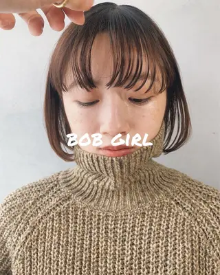 カラー ボブパーマコテ巻き風 パーマNo1深江秀平のヘアスタイル