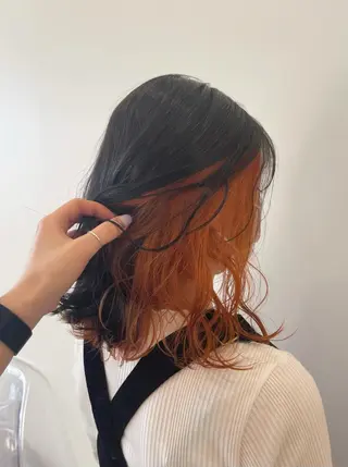 ミディアム カラー ヘアアレンジ 色落ちまでキレイに！ ！女性サロンのヘアスタイル