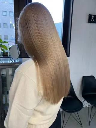 ロング カラー ヘアアレンジ ブリーチダブルカラー 元町三宮/三ノ宮のヘアスタイル