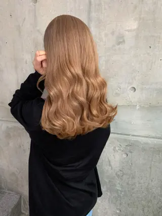 ロング カラー ヘアアレンジ 縮毛矯正/髪質改善/ ブリーチ毛/木元渓太のヘアスタイル