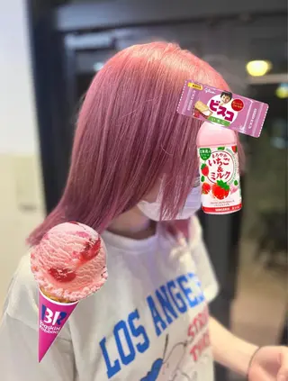 ミディアム カラー 岡山ハイトーン・ ルーツカラー/こもものヘアスタイル