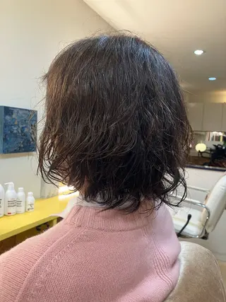 ミディアム カラー パーマ 横田 尚登のヘアスタイル