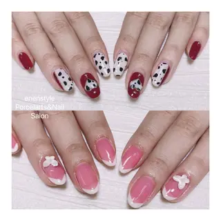 ミディアム ネイル 🐾enen style 🐾のネイルデザイン