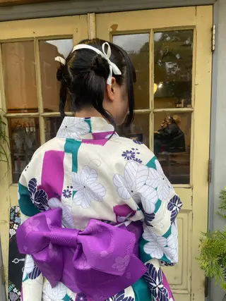 ヘアアレンジ KURIA‪‪/ブリ ーチ/ダブルカラーのヘアスタイル