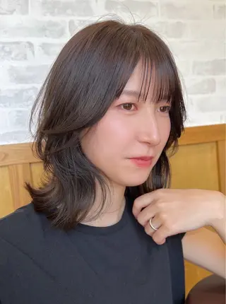 ミディアム カラー 顔周りカット/透明感 カラー🤍大塚蛍のヘアスタイル