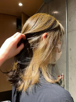 ミディアム カラー ヘアアレンジ 渡部 彩花のヘアスタイル