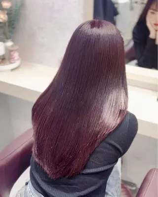 ロング カラー パーマ suzuka/透明感 /顔周り/美髪矯正のヘアスタイル