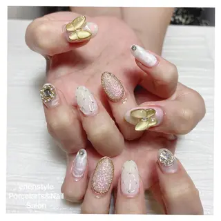 ミディアム ネイル 🐾enen style 🐾のネイルデザイン