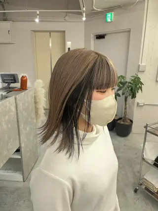カラー グレージュ/透け感 カラー/透明感カラーのヘアスタイル