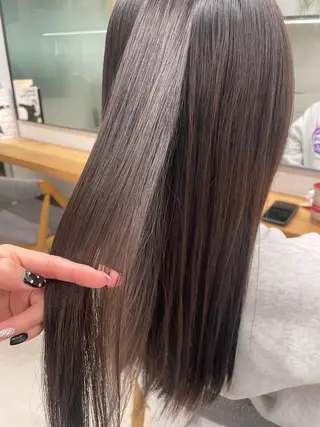 ロング カラー 赤み消し/透明感/ 縮毛矯正/suwaのヘアスタイル