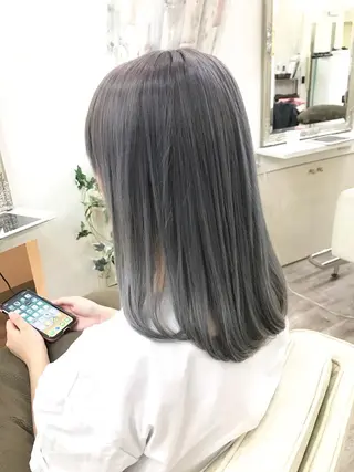ミディアム 艶髪🫧髪質改善 縮毛矯正✨影山湧市のヘアスタイル
