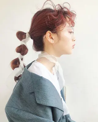 ロング 🐈三毛猫ローライト ・mixカラー🐈のヘアスタイル
