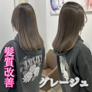 ロング カラー 雅/ダブルカラー/ 白髪ぼかしハイライトのヘアスタイル
