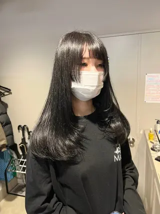 ロング カラー パーマ ヘアアレンジ メンズ 上品＆韓国風 🥀海心🥀のヘアスタイル