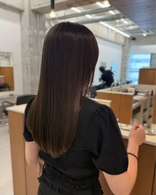 セミロング パーマ 縮毛矯正+モテカラー 🎀✨MIHOのヘアスタイル