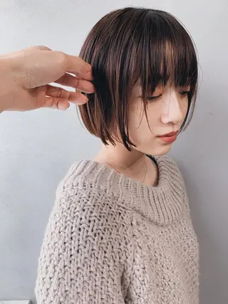 ショート ボブパーマコテ巻き風 パーマNo1深江秀平のヘアスタイル