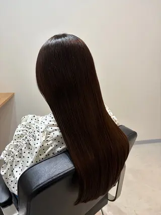 ロング omaフクダ 縮毛矯正/艶髪カラーのヘアスタイル