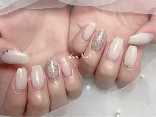 ネイル エツメ💅 長さ出し🎀デザインのネイルデザイン